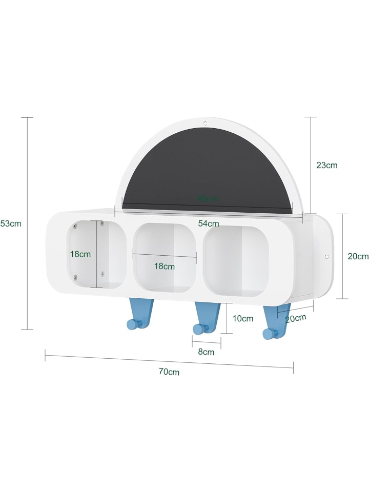 SoBuy Kindergarderobe in Weiß - (B)70 x (H)53 x (T)20cm günstig kaufen onesize