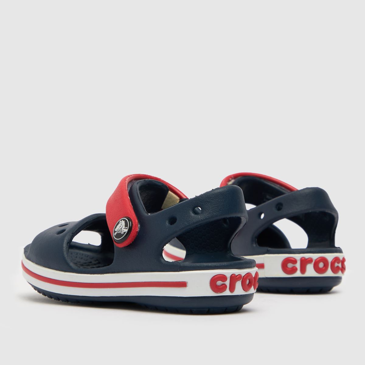 Crocs marinblå & röda crocband pojkar småbarnssandaler
