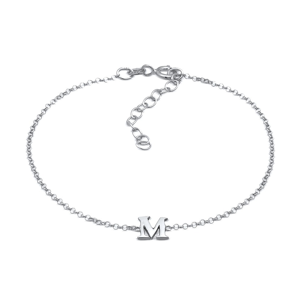 Elli Elli Bracelet Femmes pendentif lettre M Basique en argent sterling 925 Bracelet
