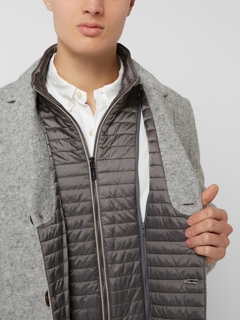 Kurzmantel mit Woll-Anteil in silber