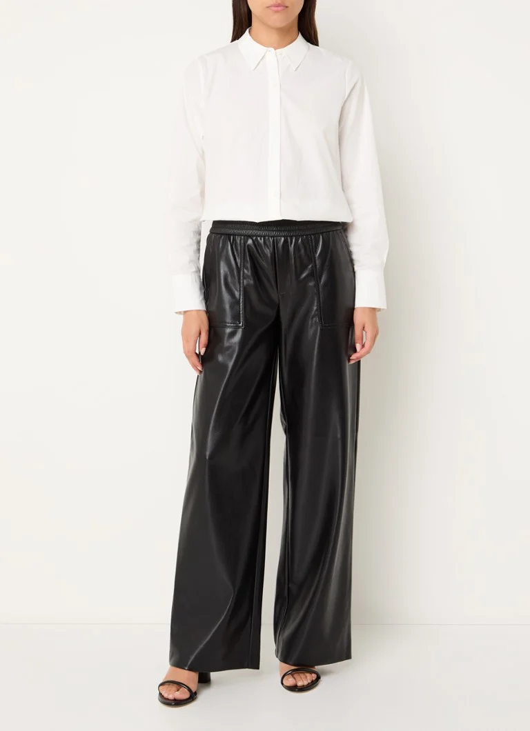 Rosner Mara high waist wide fit faux leather trousers