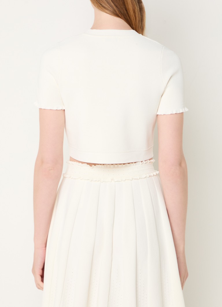 Sandro Fine-knit crop top with ruffle