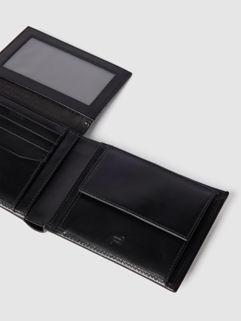 Portemonnaie mit Label-Schriftzug in schwarz