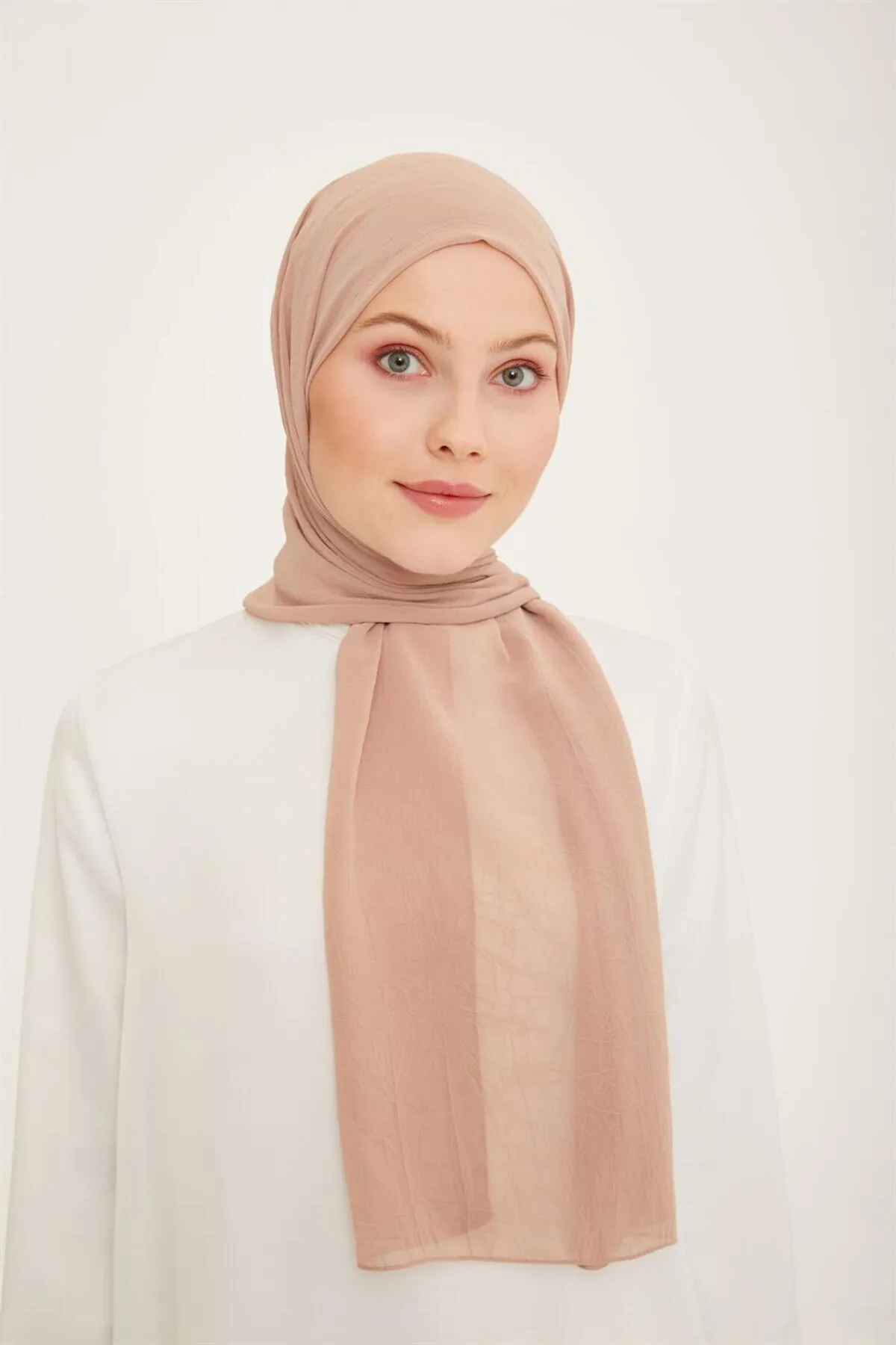 Armine  Trend Crinkle Chiffon-Schal – Atskrn-15 – Hellbraun