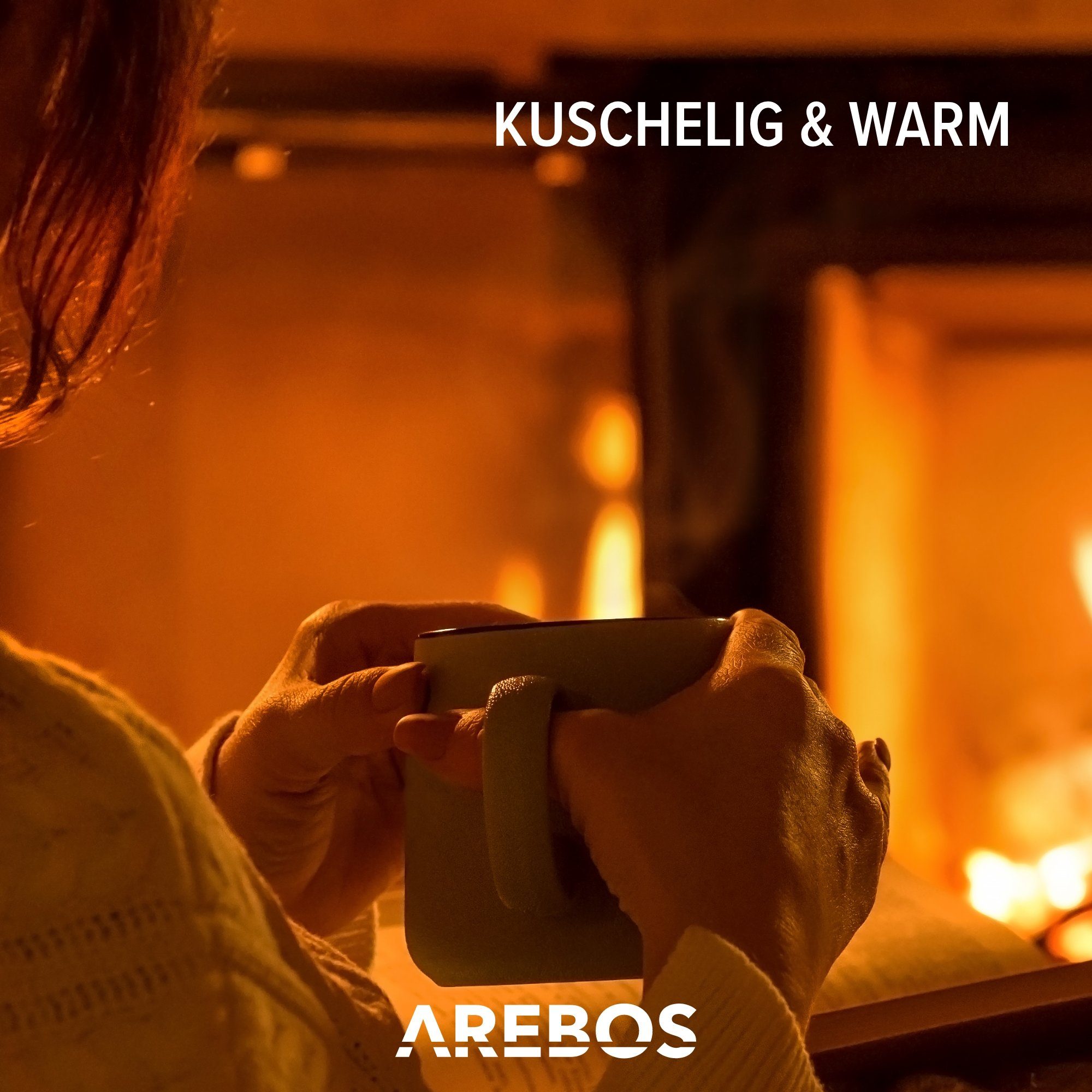 Arebos Heizkissen Wärmekissen, Schulter, Rückenheizung, 3 Grössen, Grau, Stück, Inkl. praktischer Aufbewahrungstasche