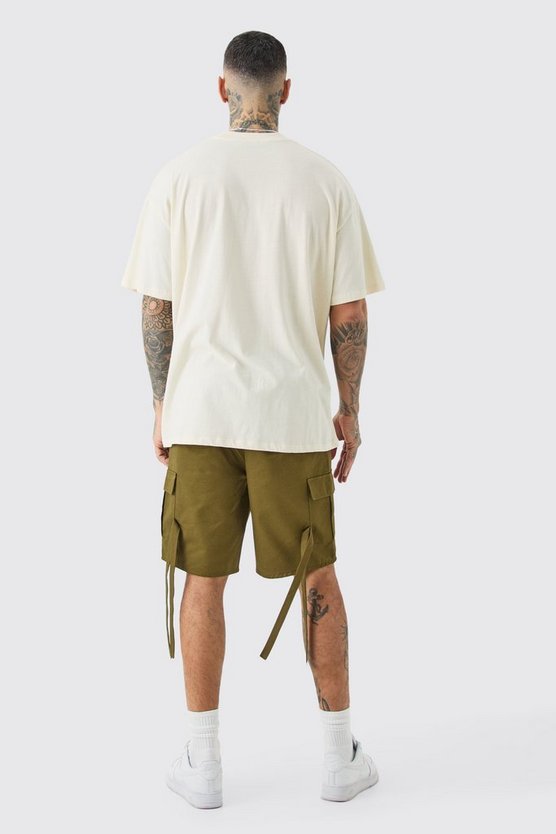 Tall Twill Cargo-Shorts mit elastischem Bund