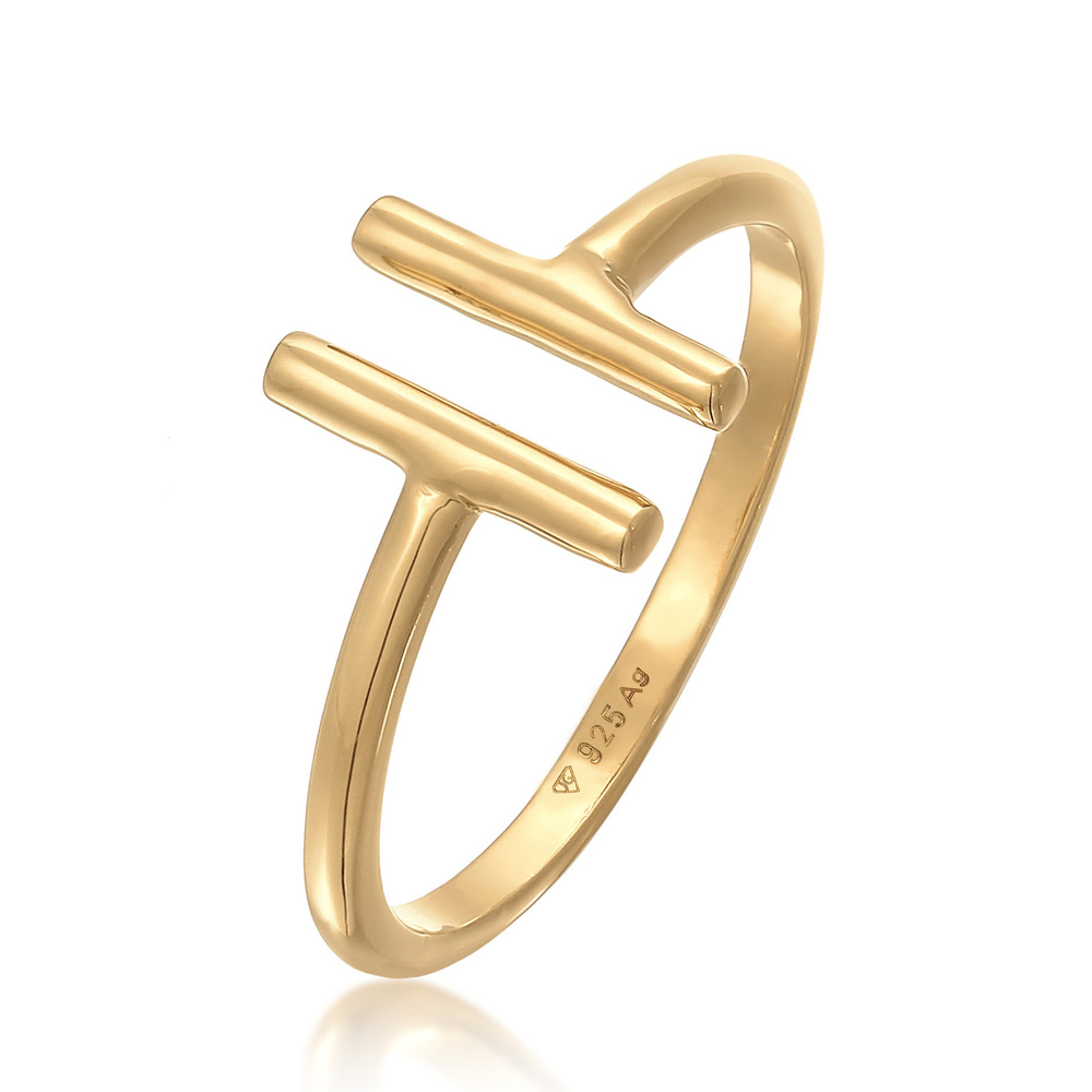 Elli Elli Bague Femmes Géo Bâton Tendance Ouvert en Argent Sterling 925 Bague