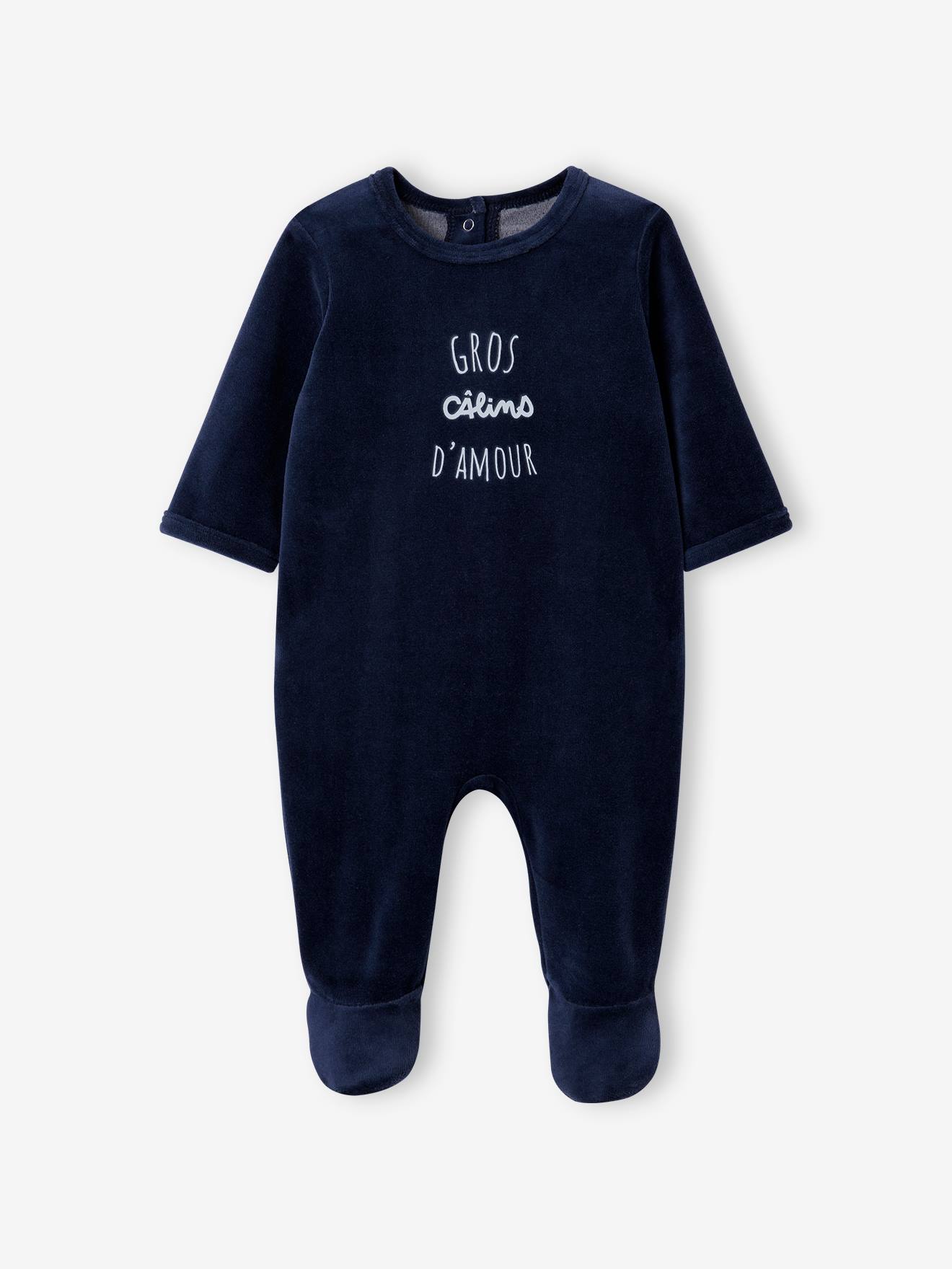 Lot de 3 dors-bien bébé en velours BASICS vert de gris