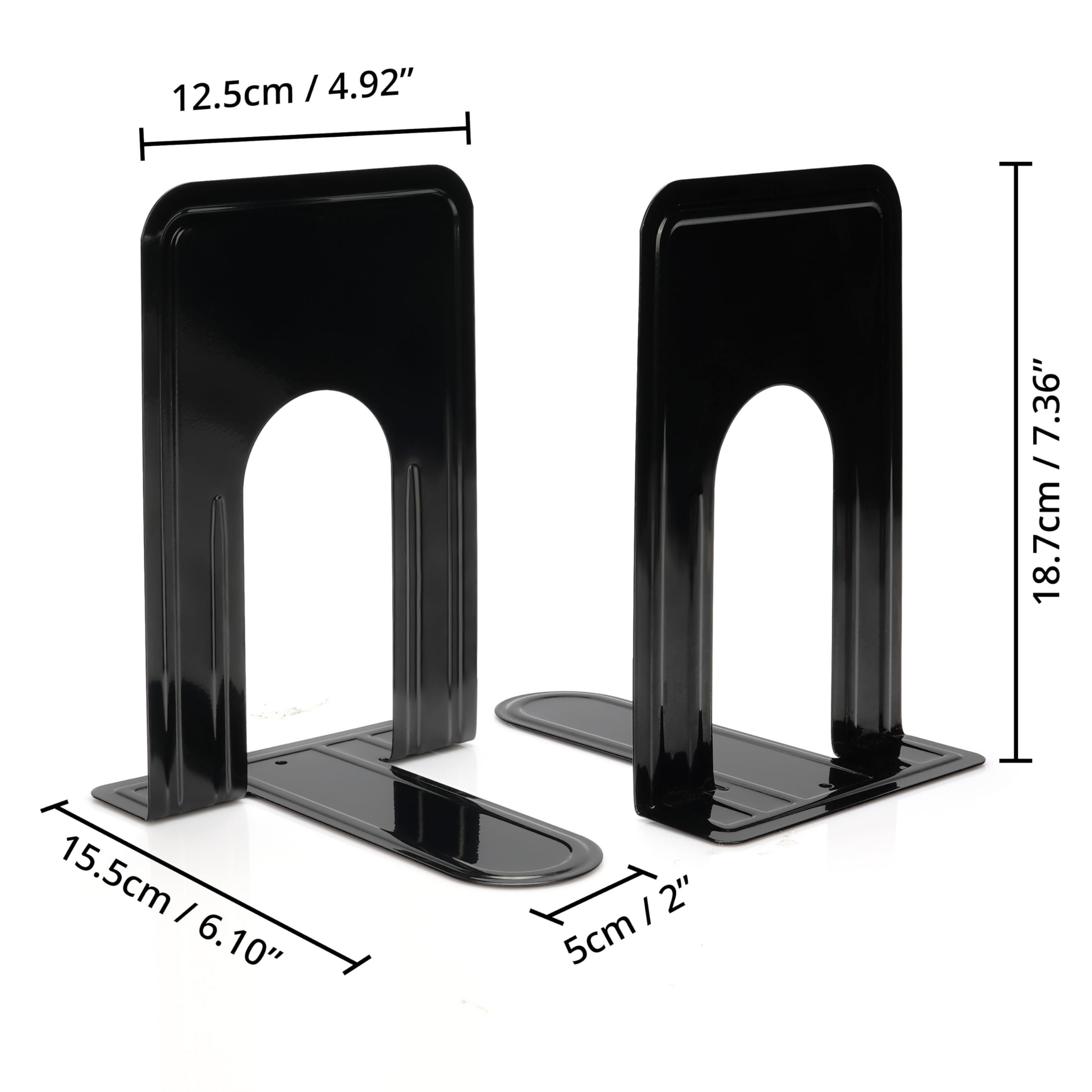 Belle Vous Zeitungsständer Metallische Schwarze Rutschfeste Buchstützen für Bücher und DVDs, Metal Black Anti-Slip Bookends for Books and DVDs