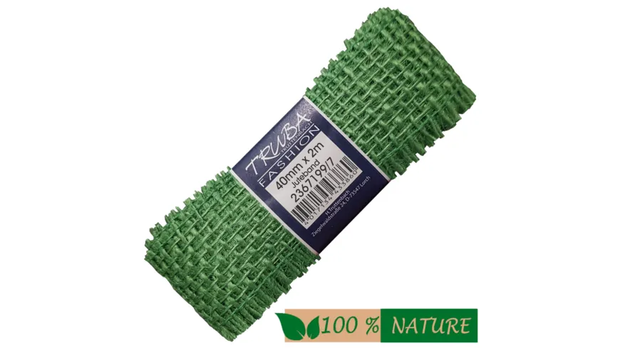 TRUBA 100% Natur Juteband dunkelgrün 2 m