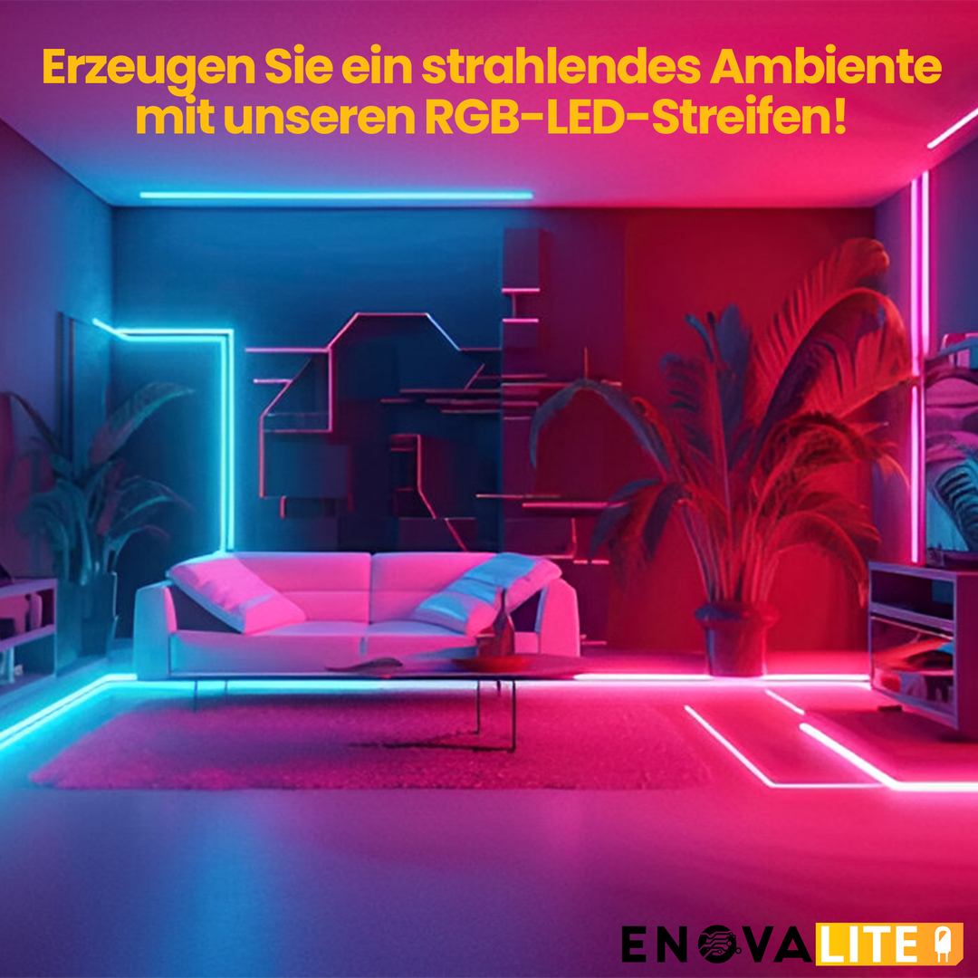 ENOVALITE Set LED-Streifen, RGB, inklusive Fernbedienung und Netzteil