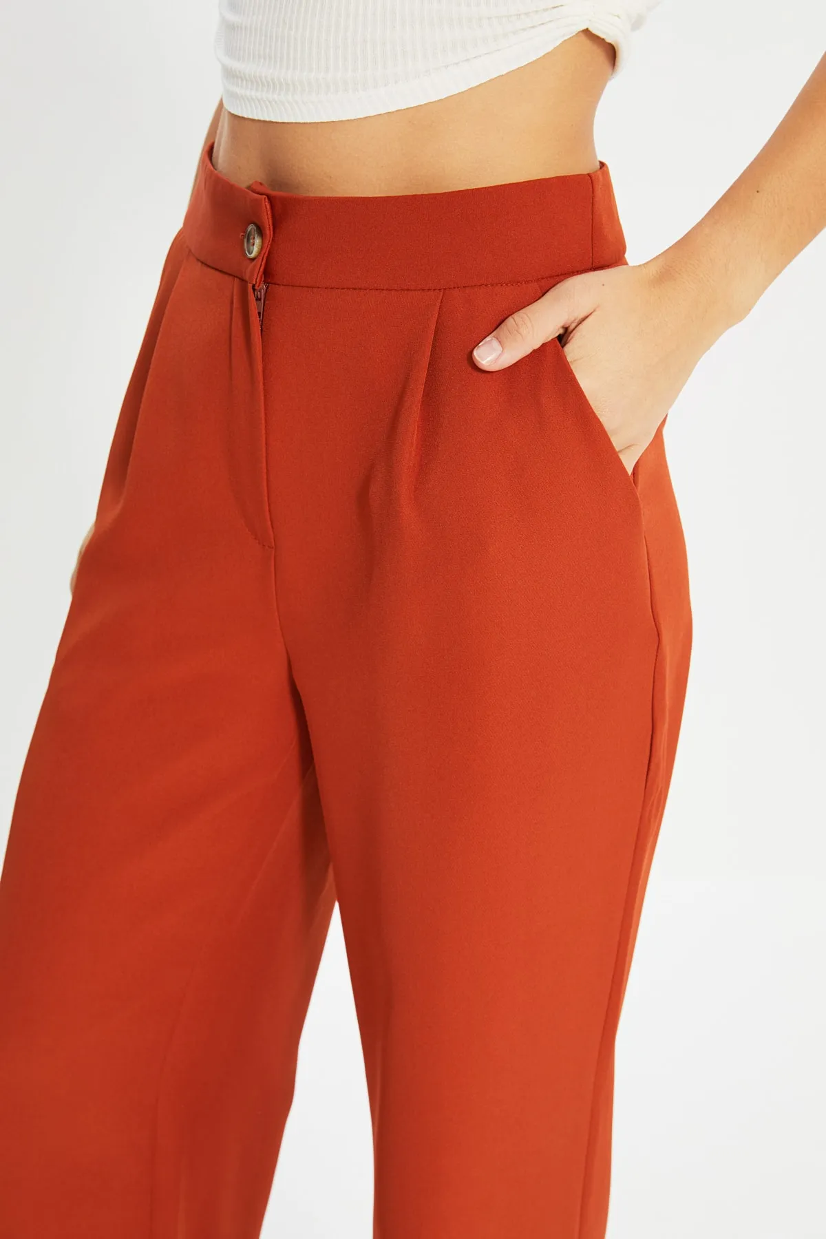 Trendyol Collection  Tile Wide Leg/Wide Leg Woven Hose TWOAW22PL0139