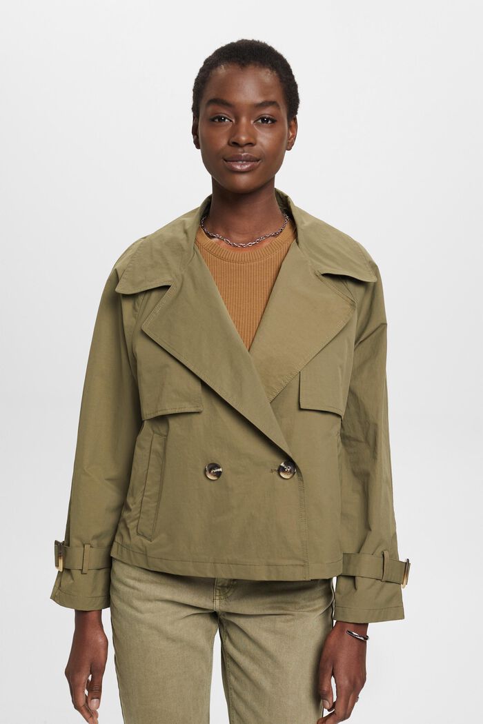 Kurzer zweireihiger Trenchcoat