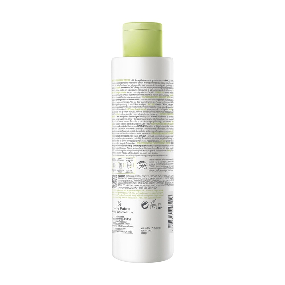 A-Derma Biology - Lait démaquillant dermatologiq ue hydra nettoyant BIO Nettoyant