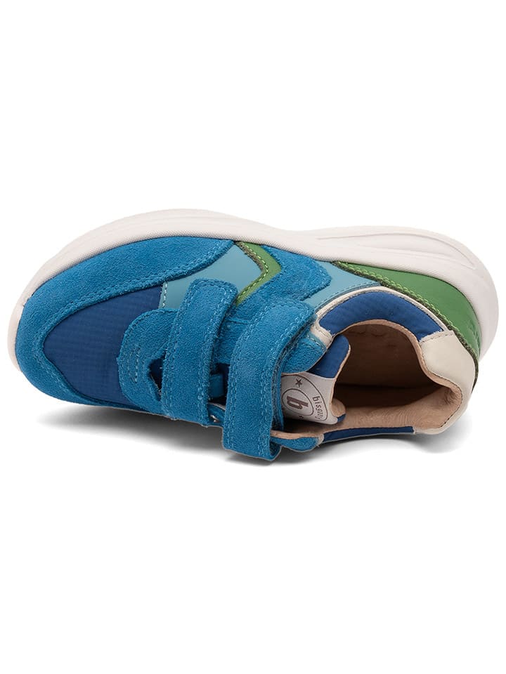 bisgaard Leder-Sneakers in Blau/ Grün günstig kaufen