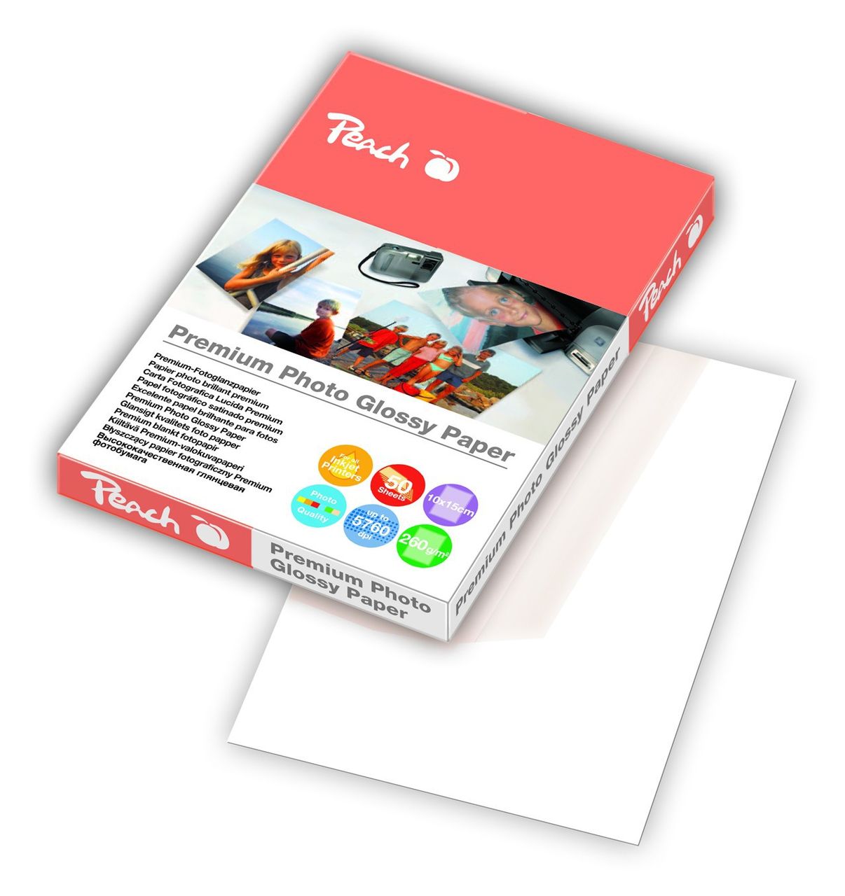 Peach Premium Photo Glossy Papier 10x15cm 260 g/m2, 50 Blatt