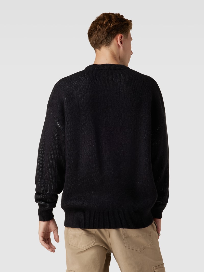 Strickpullover mit Label-Details in schwarz