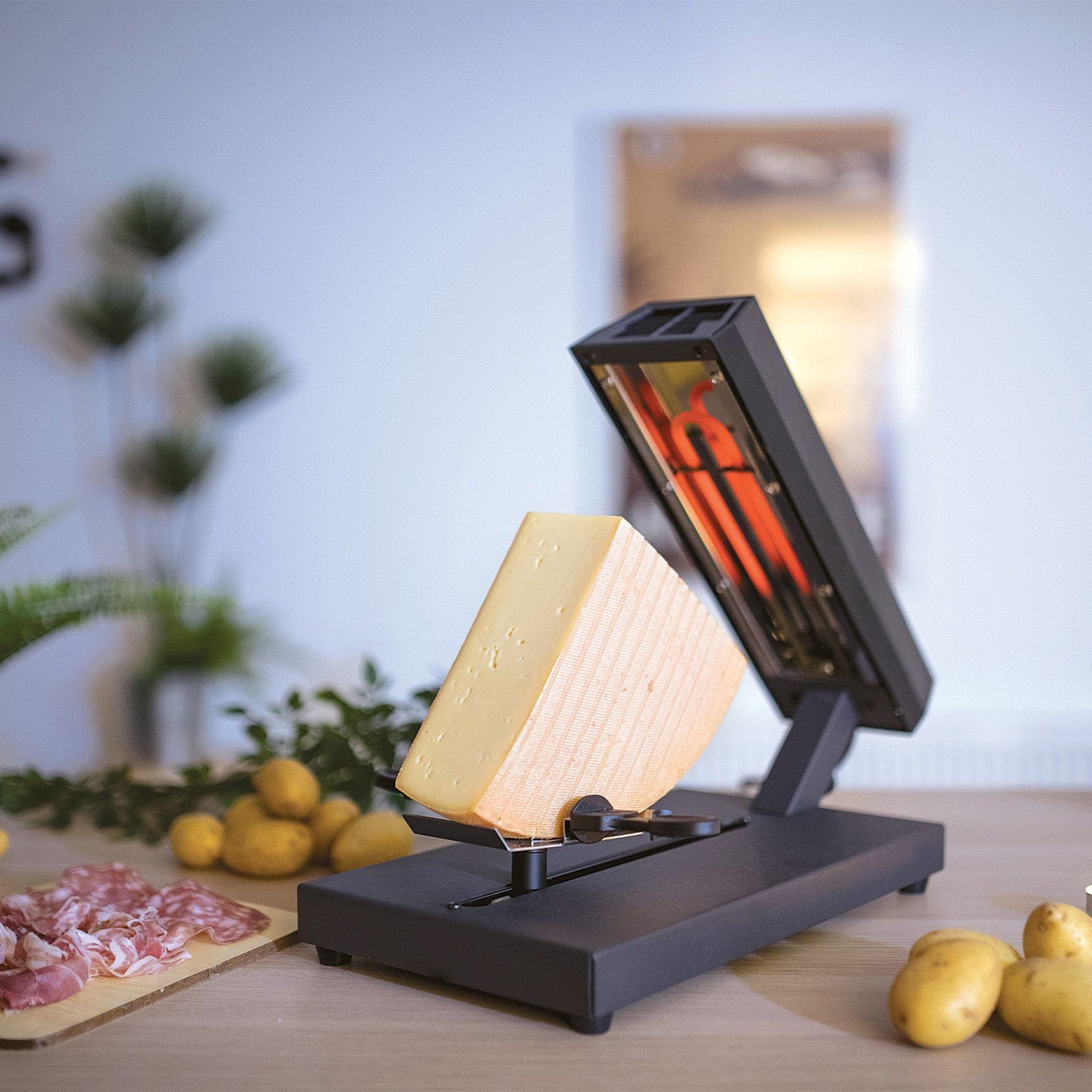 bmf-versand Raclette Raclette Grill Schweizer Käseschmelzer Tischgrill Schmelzgerät Stück, 400,00 W, Ein-/Ausschalter, Besonders leistungsstark, Inklusive Zubehör