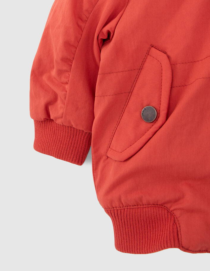 Parka orange fourrée print dos bébé garçon