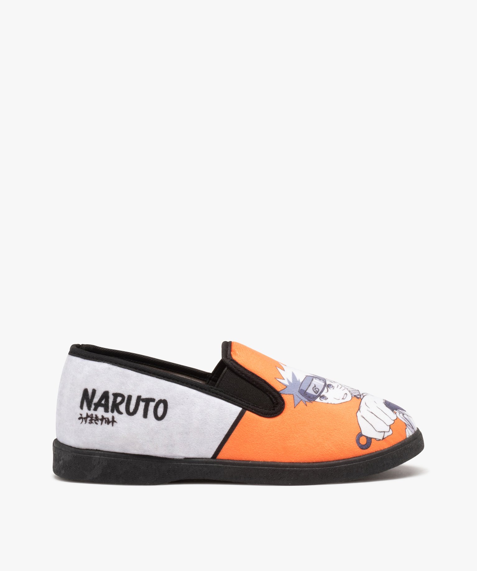 Pantoufles Garçon en velours ras imprimées - Naruto noir | GEMO