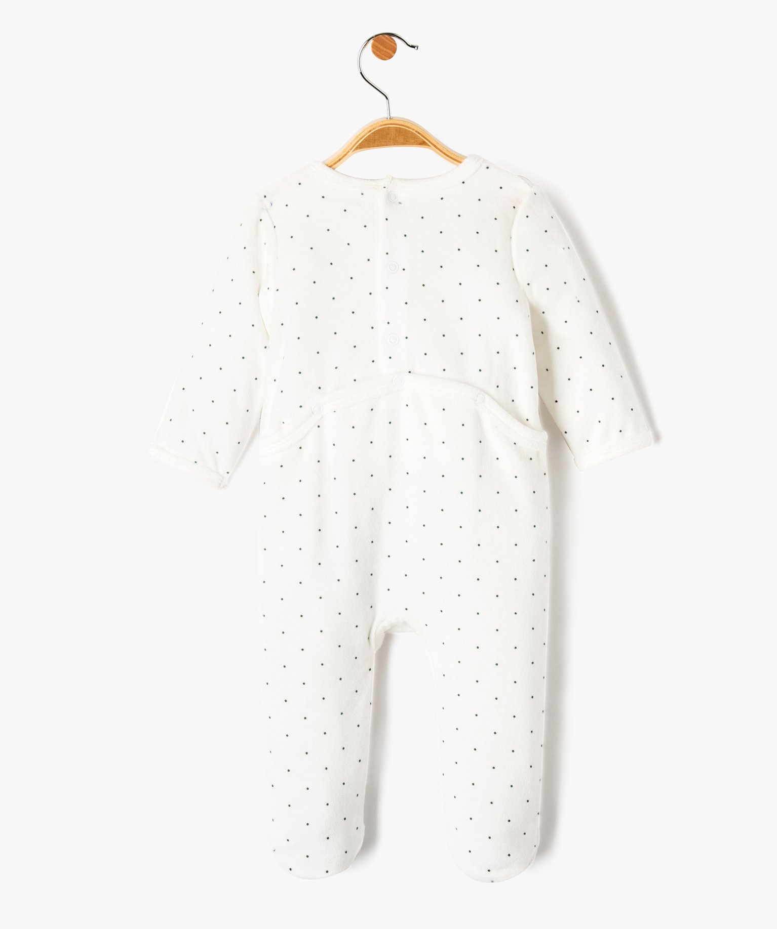 Pyjama en velours à motif lapin bébé fille ecru | GEMO