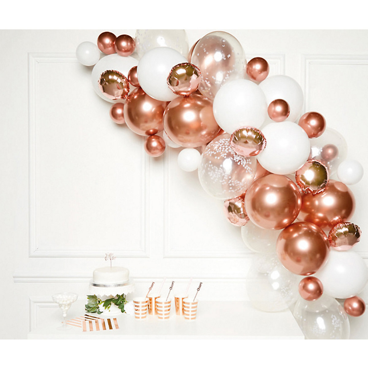 DIY Ballongirlande Rosegold, 66 Ballons