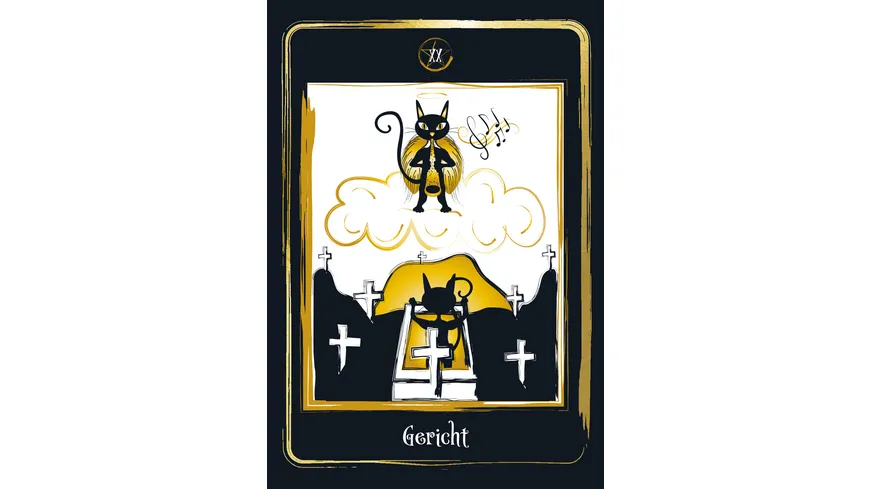 Golden Black Cat Tarot - Hochwertige Stülpdeckelschachtel mit Goldfolie