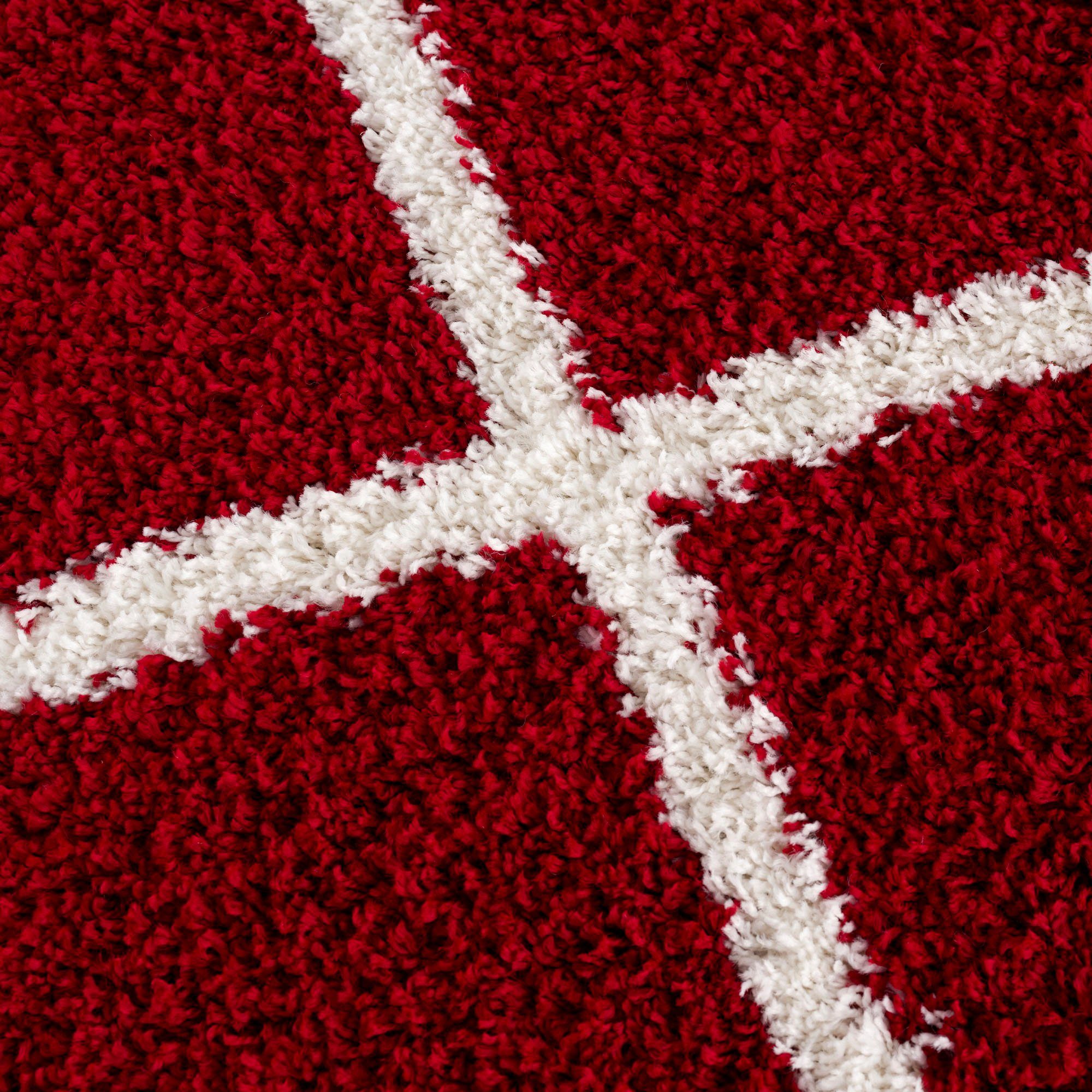 Hochflor-Teppich Madrid, Sanat, rund, Höhe: 30 mm, Wohnzimmer, Langflor, Shaggy Teppich