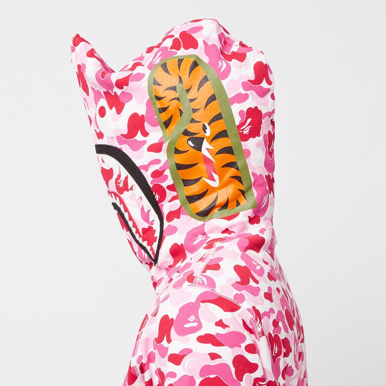 A Bathing Ape ABC Camo Shark Full Zip Hoodie pink