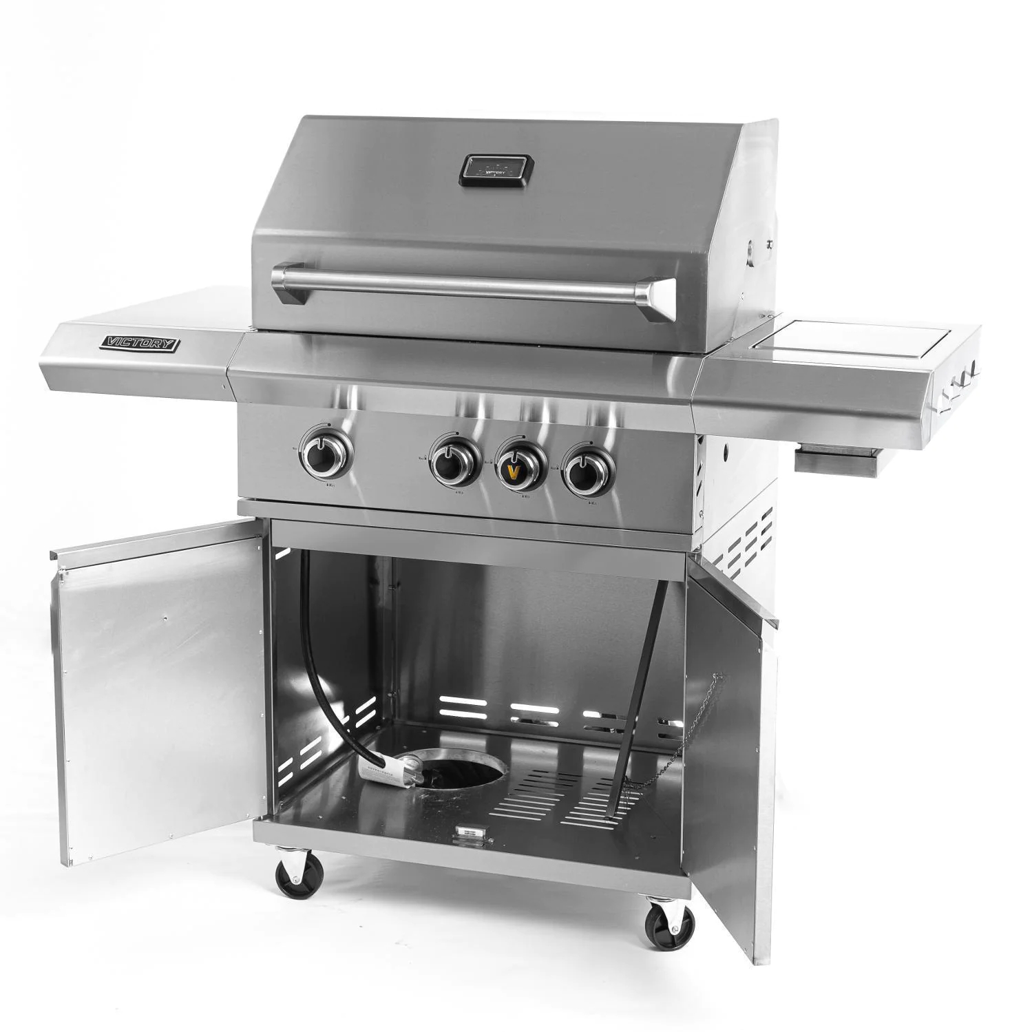 Victory 3-Burner Propane Gas Grill With Infrared Side Burner - BBQ-VCT3BSB-LP