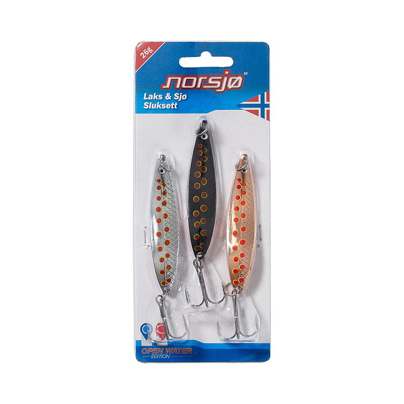 Norsjø Sluksett 3-pk 24/26 g, laks & sjø, Norsjø