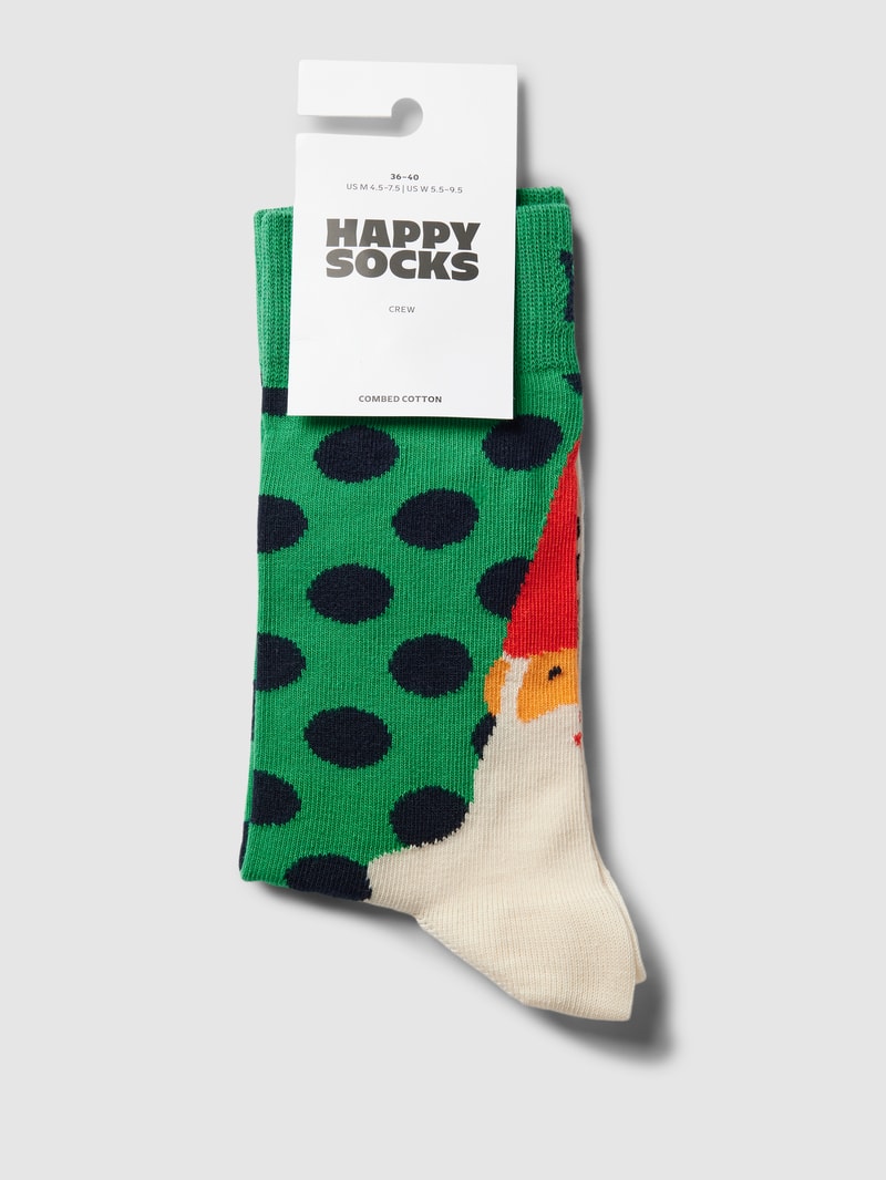 Socken mit Allover-Muster Modell 'Santas Beard' in grün
