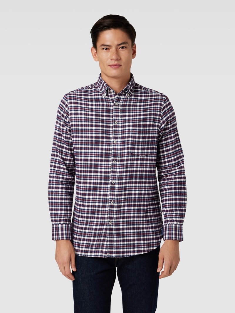 Freizeithemd mit Button-Down-Kragen in bordeaux rot