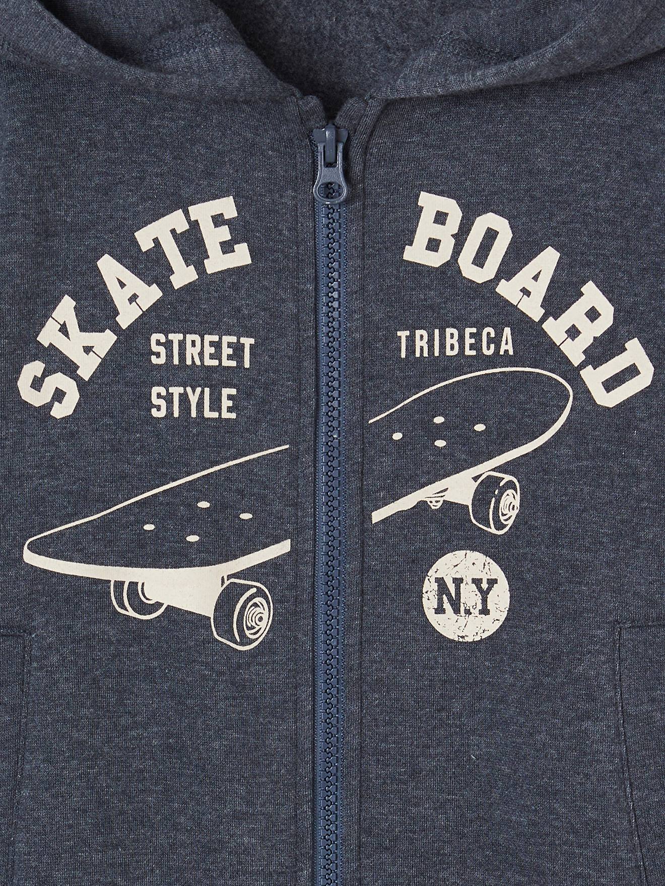 Vertbaudet Jungen Kapuzensweatjacke, Skater BASIC Oeko-Tex - graublau