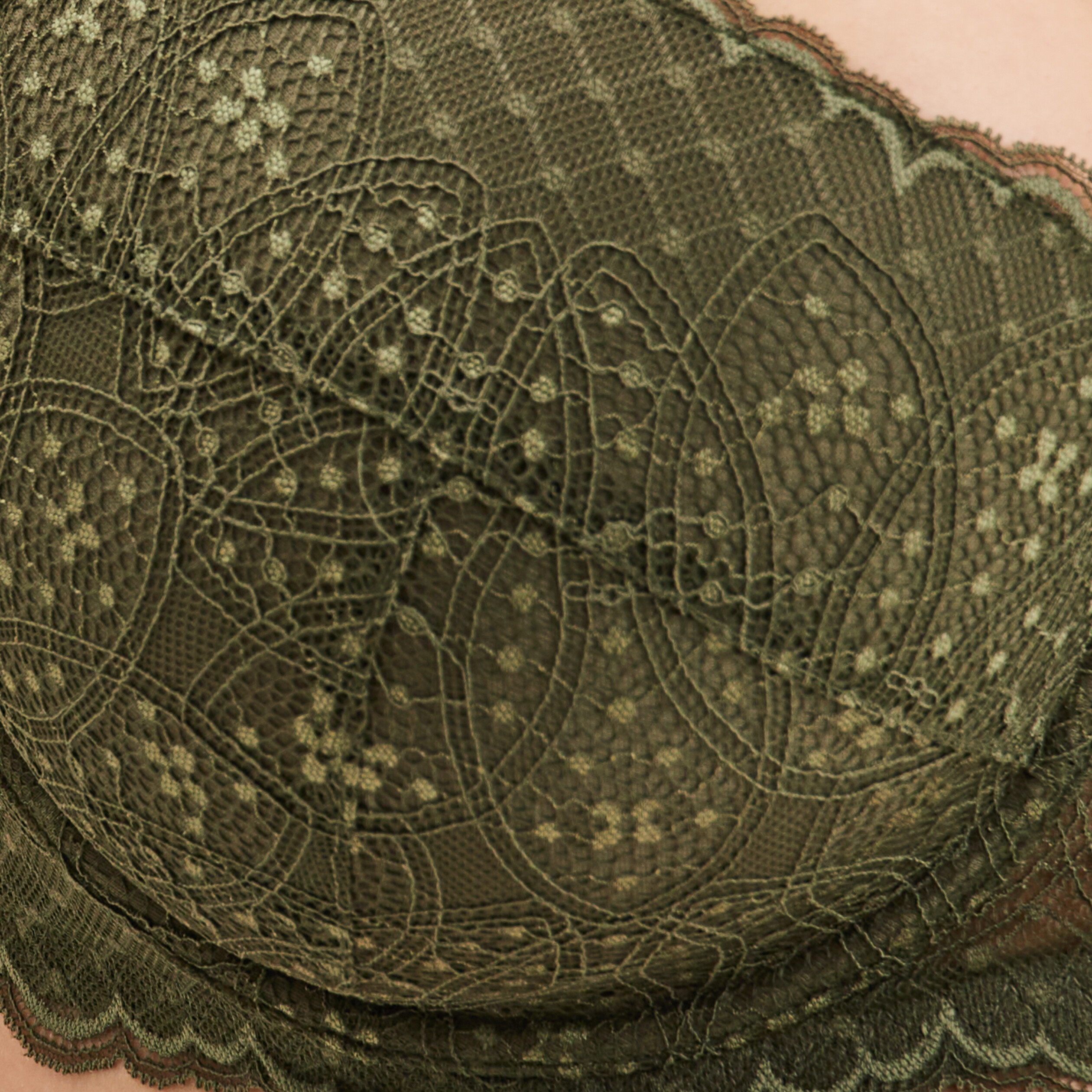 Soutien-gorge emboîtant à dentelle Izzie vert kaki femme grande taille | La Halle