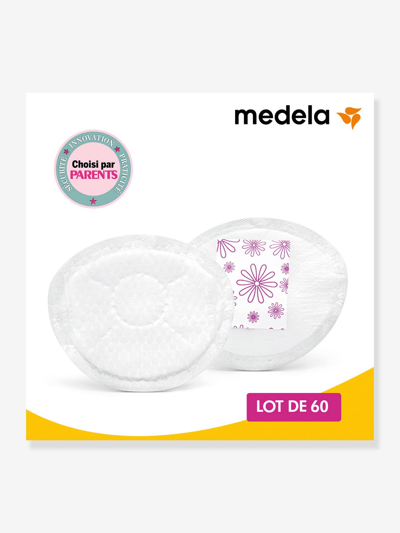 Boîte de 60 coussinets d’allaitement jetables Safe & Dry Ultra thin MEDELA blanc