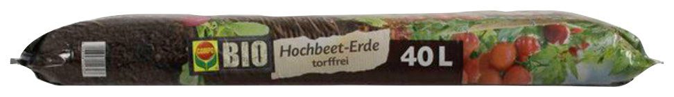 Compo Bio-Erde COMPO BIO, Hochbeet- und Gewächshauserde torffrei, 40 Liter
