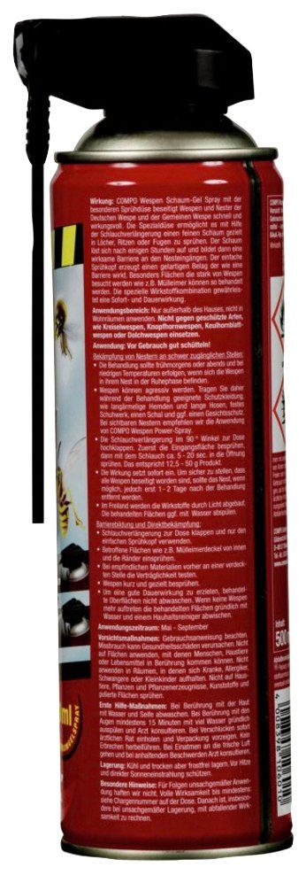 Compo Vergrämungsmittel Wespen Schaum-Gel-Spray, 1 l, 500 ml, 500 ml