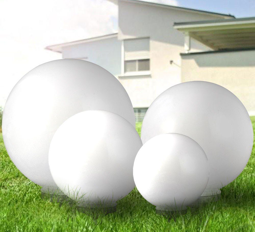 etc-shop LED Gartenleuchte, LED-Leuchtmittel fest verbaut, 4er Set Outdoor LED Solar Kugel Leuchte Deko Lampe IP44