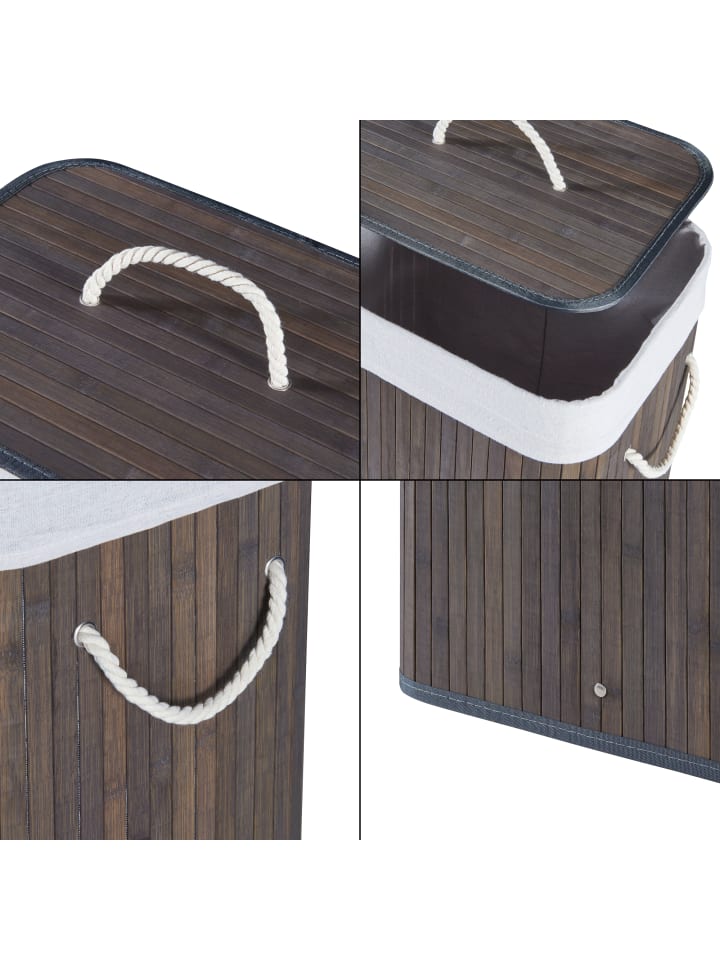en.casa Wäschekorb Salla in Braun (B)40cm (H)60cm (T)30cm (V)72l günstig kaufen onesize