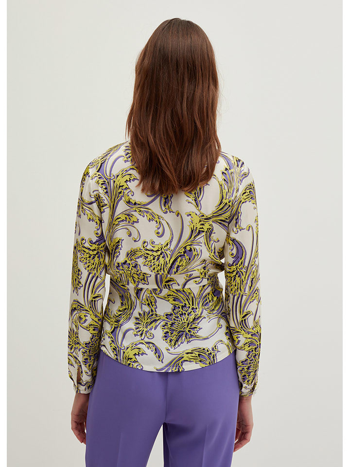 STEFANEL Bluse in Weiß/ Gelb/ Lila günstig kaufen