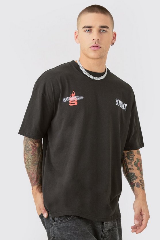 Oversize T-Shirt mit lizenziertem Scarface Anime Print