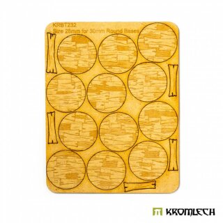 Wooden Planks 30 mm Round Base Toppers (12)