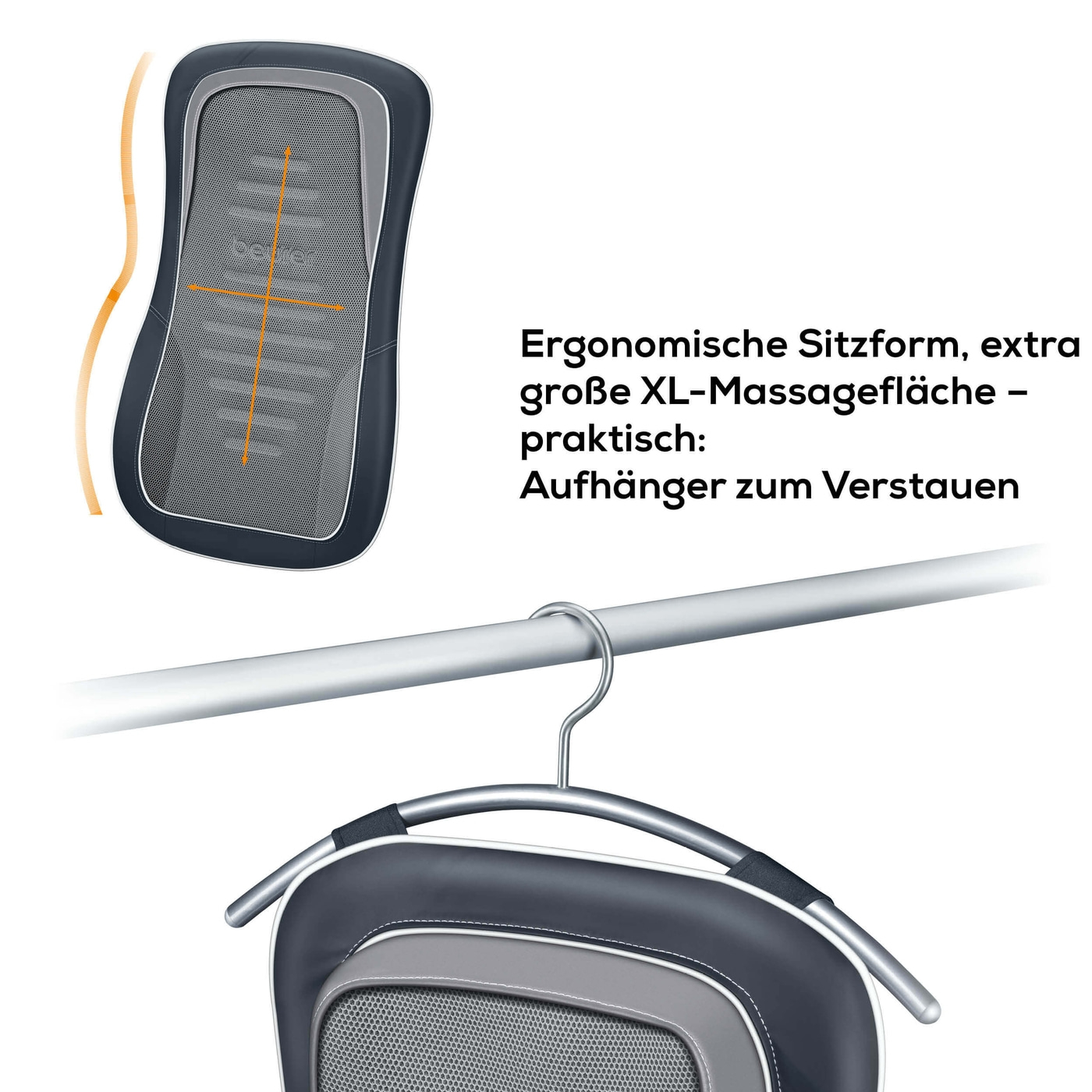 Beurer MG 315 Shiatsu Sitzauflage-Massagesitzauflage für tiefenwirksame Shiatsu, Rolling und Swing Massage