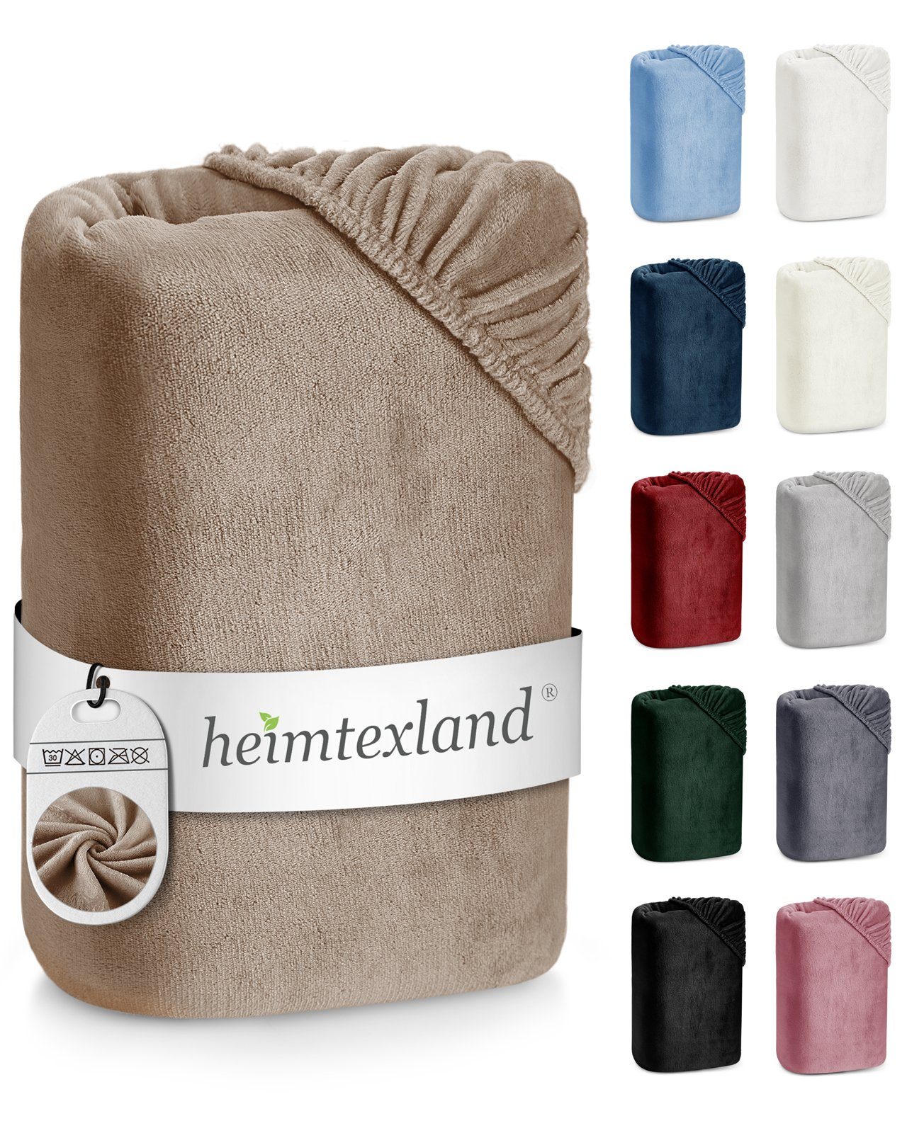 Spannbettlaken Cashmere Touch Spannbetttuch Super Soft Bettlaken, heimtexland, Microfaser, Gummizug: rundum, kuschelig weich I Rundum-Gummizug I Matratzenhöhe bis 25 cm I
