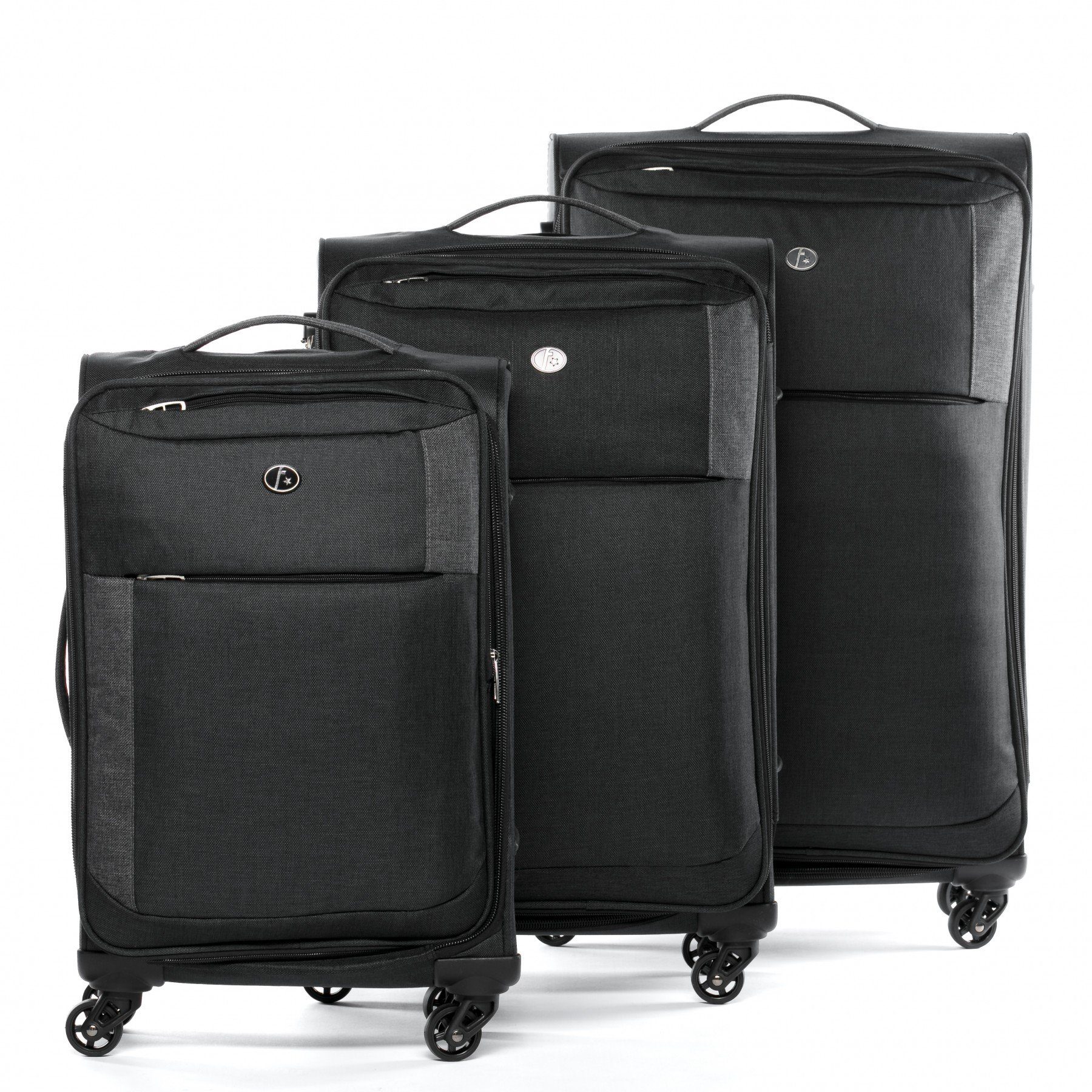 FERGÉ Kofferset 3 teilig Weichschale erweiterbar Saint-Tropez, Trolley 3er Koffer Set, Reisekoffer 4 Rollen, Premium Rollkoffer