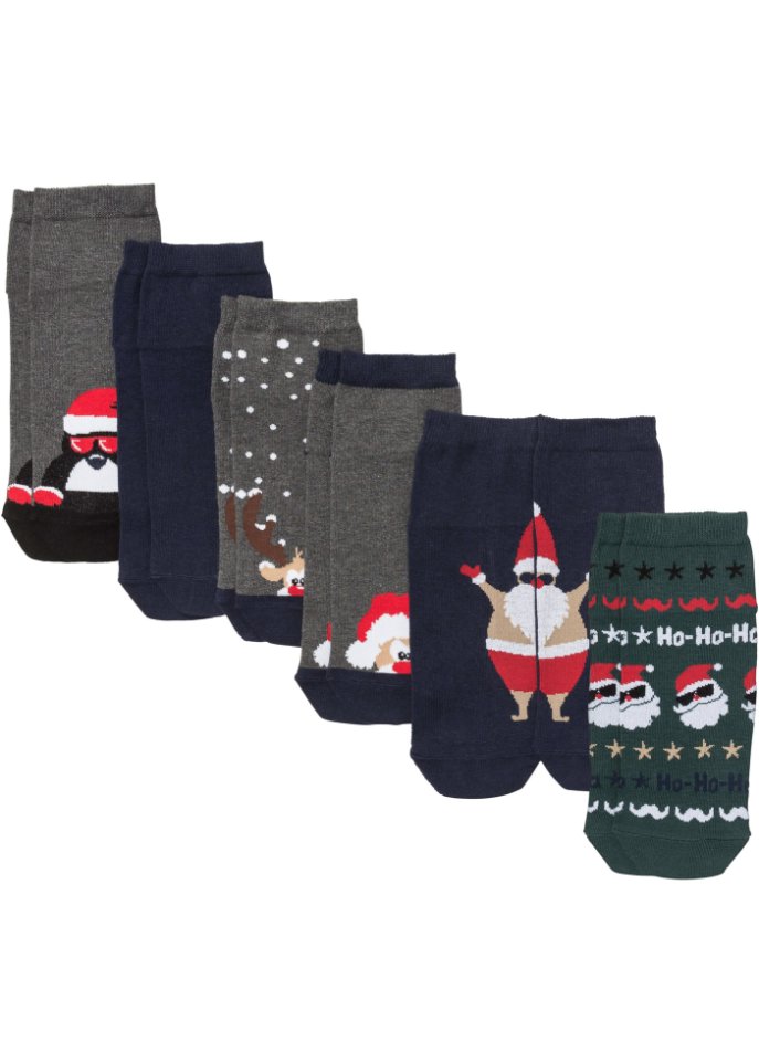Kurzsocken Weihnachten (6er Pack) mit Bio Baumwolle