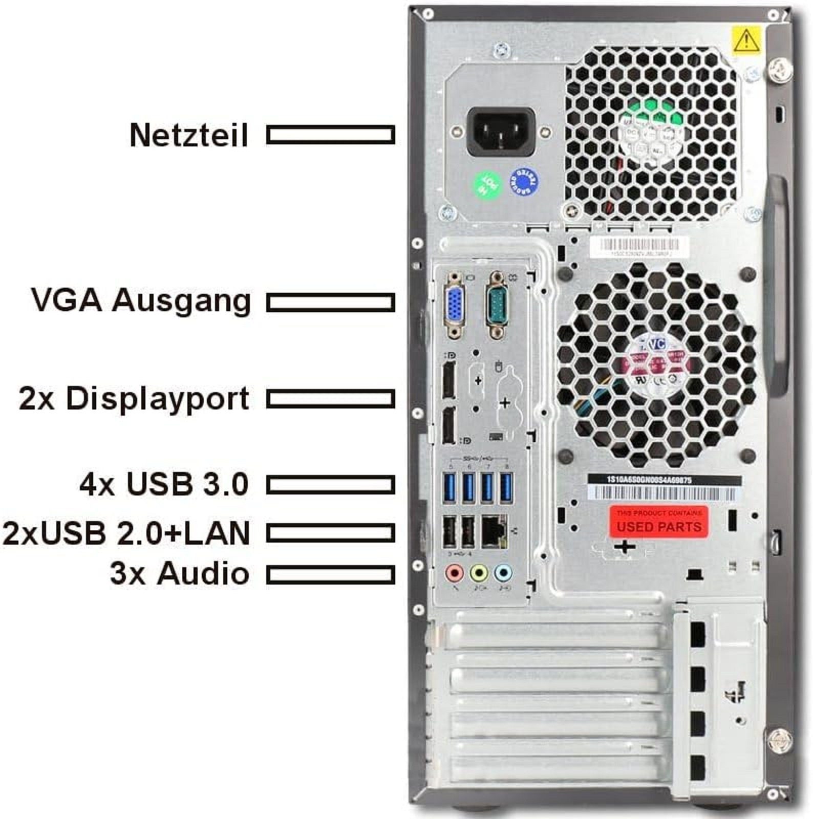 Lenovo i5 Business Windows 11 Computer Mini PC Office Desktop mit Laufwerk Business-PC (Intel Core i5, Intel HD Graphics, DirectX 12, mit VGA und Displayport Anschluss (HDMI auch möglich per Adapter, liegt bei), 16 GB RAM, 512 GB SSD, Luftkühlung, Wo