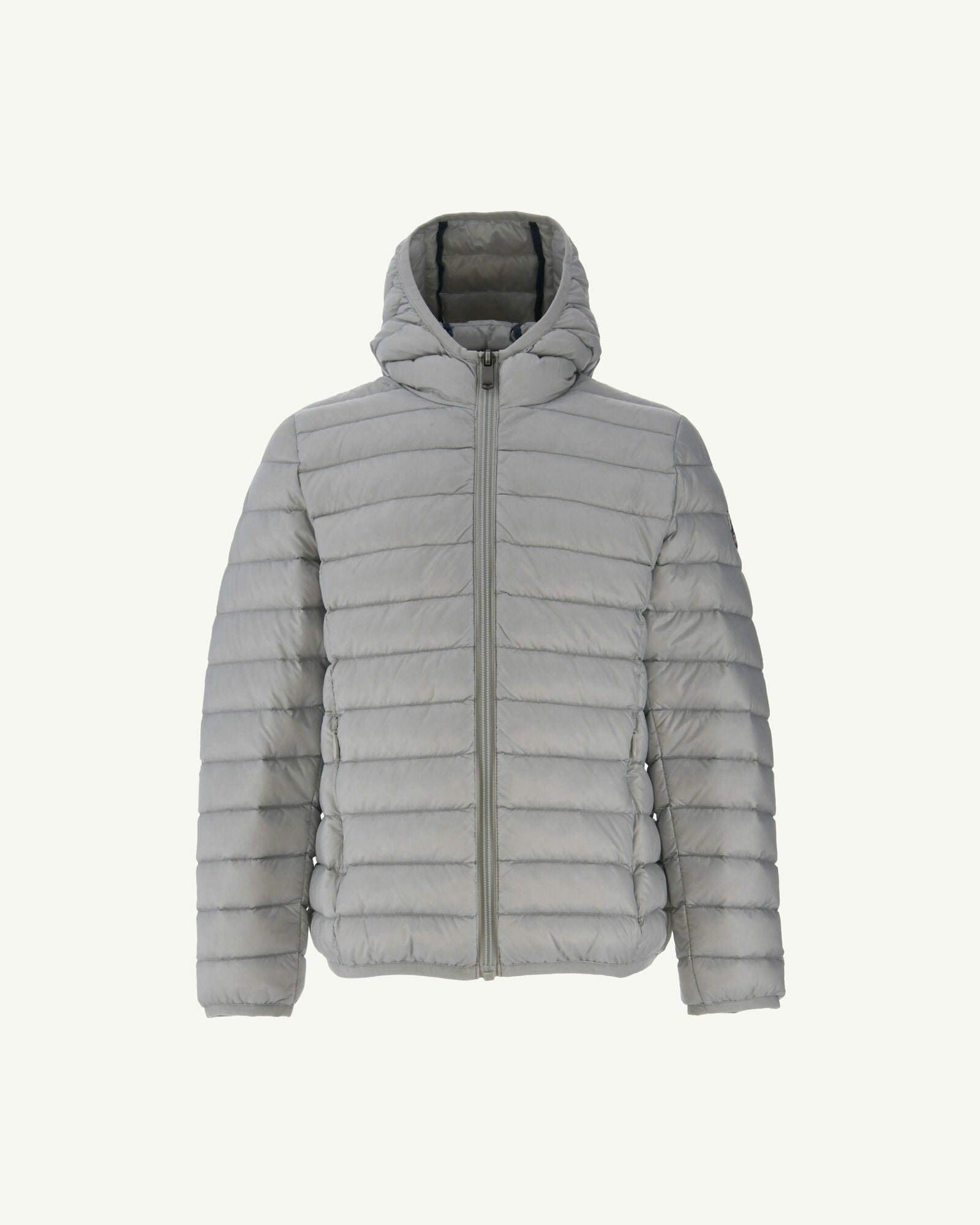 Doudoune légère à capuche enfant Gris clair Hugo