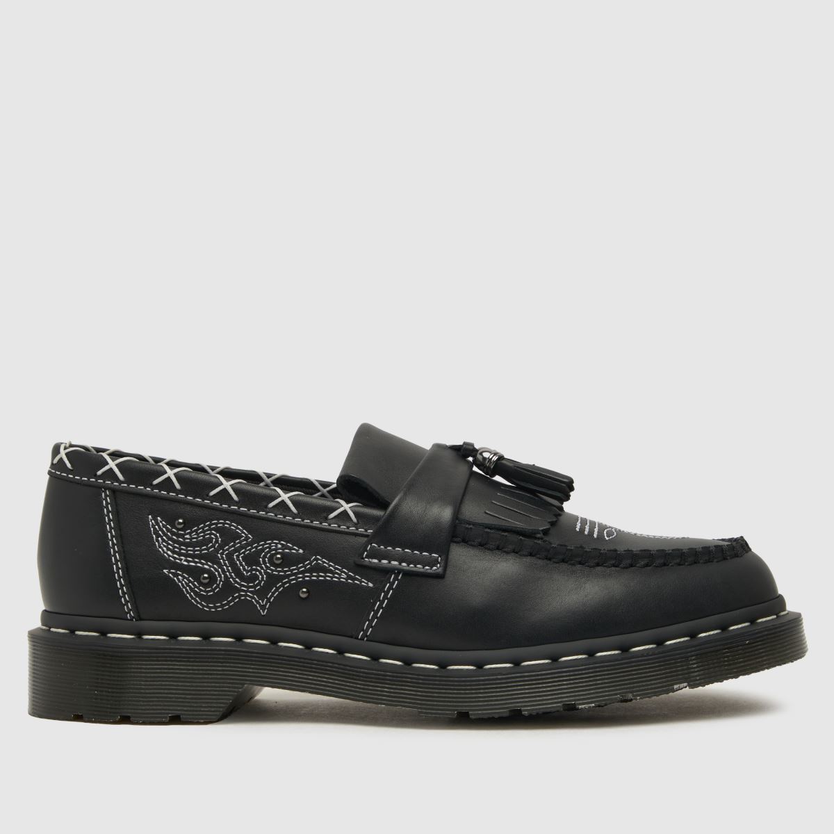 Dr Martens – Adrian – Svarta, platta skor med gotisk design